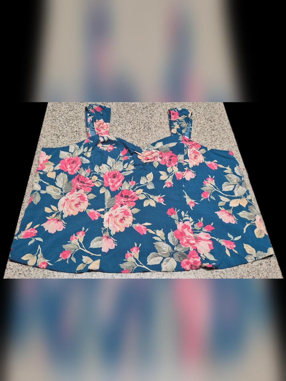 ​TORRID Plus Size 3 3X Cami Tank Top Floral Smocked Sweetheart Blue Pink Boho